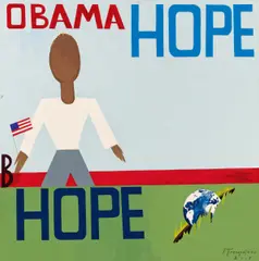 Pavel Pepperstein, "OBAMA - HOPE", Acryl auf Leinwand