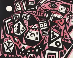 "Spaziergang in der Nacht" by A. R. Penck, Acryl auf Leinwand, sold Jun 2015
