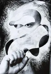 Ohne Titel (Schleife) by Jürgen von Dückerhoff, Ausradierung auf Offset-Druck, sold Jun 2015