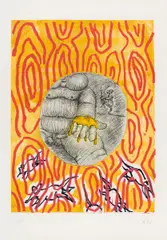 Ohne Titel by Jörg Immendorff, Linoldruck auf Papier, sold Jun 2015