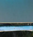 Anna Vogel, Ohne Titel (Bergsee), Collage auf Papier