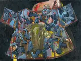 Oliver Lochau, Ohne Titel (Mantel), Öl auf Leinwand