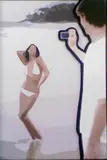 Joseph Marr, Bikini Girl, Laser cut, schwarzes Acrylglas auf Aluminium auf Papier