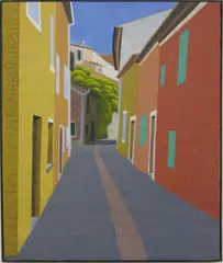 Gerhard Taubert, Roussillon/ Rue des Bourgades vers pasquies, Acryl auf Leinwand