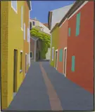 Gerhard Taubert, Roussillon/ Rue des Bourgades vers pasquies, Acryl auf Leinwand