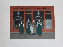 Jan Balet, Ohne Titel (Cordonnerie Economique), Lithografie auf Papier