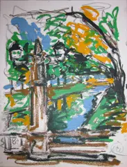 Ohne Titel by Markus Lüpertz, Mischtechnik auf Papier, sold Jun 2015