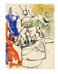 Ohne Titel by Georg Baselitz, Gouache und Tusche auf Papier, sold Jun 2015