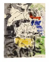 Georg Baselitz, Ohne Titel, Gouache und Tusche auf Papier