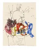 Georg Baselitz, Ohne Titel, Gouache und Tusche auf Papier