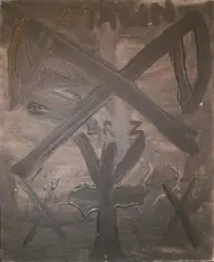 Gottpolizei by Jonathan Meese, Öl auf Leinwand, sold Jun 2015