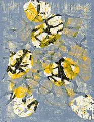 Peter Stauss, Ohne Titel (1/3) (Serie mit 3 Arbeiten), Holzhanddruck auf Papier