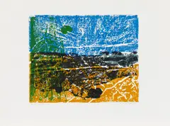 Hans-Jörg Holubitschka, Italien (2 Blätter aus einer Serie mit 6 Arbeiten: Verona, Trasimeno), Linoldruck auf Papier