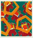 Stefan Berger-Teichmann, Ohne Titel (5 Blätter aus einer Serie von 6 Arbeiten), Linoldruck auf Papier