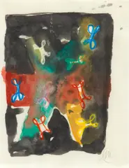 Ohne Titel by Markus Lüpertz, Gouache auf Papier, sold Jun 2015