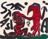 "Stasi" by A. R. Penck, Öl auf Leinwand, sold Jun 2015