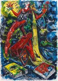 Jörg Immendorff, Ohne Titel, Linoldruck auf Papier