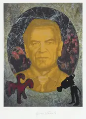 Kanzlerportrait by Jörg Immendorff, Papier, sold Jun 2015