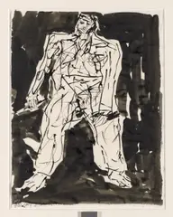 Ohne Titel by Georg Baselitz, Tuschfeder und Tusche auf Bütten, sold Jun 2015