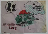 Shannon Bool, Unrequited Airforce Love, Zeichnung und Collage auf Papier