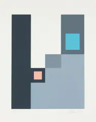 Ohne Titel (4B) by Rudolf Jahns, Siebdruck auf Papier, sold Jun 2015