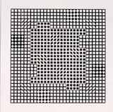 Victor Vasarely, Ohne Titel (schwarz/weiß), Siebdruck auf Papier