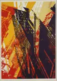 Gerd Winner, Städteansichten (Hochhäuser rot, gelb, schwarz), Siebdruck auf Papier