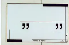 Rainer Ganahl, "irvine-q-marks", Offset auf Papier auf Plexiglas