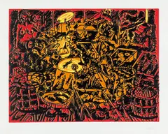 Ohne Titel by Jörg Immendorff, Siebdruck auf Papier, sold Jun 2015