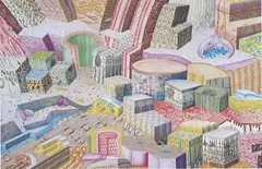 Corinne Wasmuht, Ohne Titel (Mappe mit 5 Arbeiten), Cristallrasterverfahren auf Papier