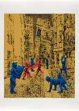 Jörg Immendorff, Stadtansichten (Motiv 1 für die Aktie), Siebdruck auf Papier