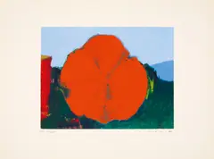 Rote Blume II by Max Ernst, 1966, Farbserigrafie auf Bütten, sold Nov 2015