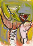 Siegfried Anzinger, Ohne Titel, Gouache auf Aquarellkarton