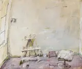 Atelier-Interieur (Villa Romana, Florenz) by Klaus Fußmann, Gouache und Öl auf Karton, sold Nov 2015