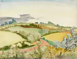 "Weg zwischen Feldern" by Erich Heckel, Aquarell und Graphit auf Aquarellkarton, sold Jun 2015