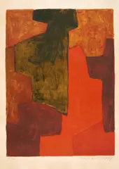 Composition orange et verte by Serge Poliakoff, 1964, Farblithografie auf Velin, sold Nov 2015