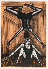 Aus: "Mon Cirque" by Bernard Buffet, Farblithografie auf Velin, sold Nov 2015