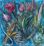 Antonius Hoeckelmann, Ohne Titel (Blumenstrauß), Gouache auf Papier