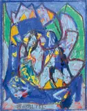 Adolf Hölzel, Ohne Titel, Pastell und Graphit auf Papier