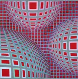 "Harom - A K" by Victor Vasarely, Acryl auf Holz, sold Nov 2015