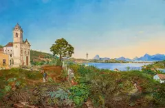 Otto Grashof, Brasilianische Landschaft bei Rio de Janeiro (Niterói?), Öl auf Leinwand