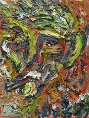 "Der Raucher - Selbstbildnis" by Bernd Schwarzer, Öl auf Malkarton, sold Nov 2015