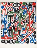 Pentagon 4 by A. R. Penck, Farbserigrafie auf Bütten, sold Nov 2015
