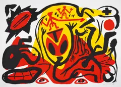 Es Kippt! by A. R. Penck, Farbserigrafie auf Bütten, sold Nov 2015