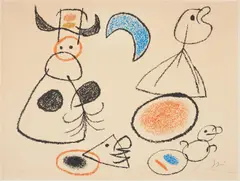 Ohne Titel by Joan Miró, Farblithografie auf Arches (Wasserzeichen), sold Nov 2015