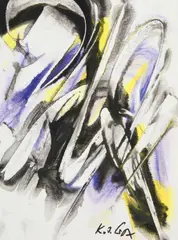 "Tilee IV" by Karl Otto Götz, Gouache auf Büttenkarton, sold Nov 2015