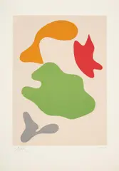Constellation by Jean Arp, Farbholzschnitt auf BFK RIVES (Wasserzeichen), sold Nov 2015