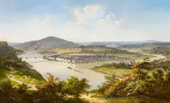 Gustav Zick, Ansicht von Koblenz, Öl auf Leinwand