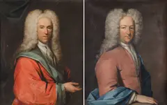 French Or Dutch School, A pair of portraits of gentlemen in white wigs, Oil on canvas