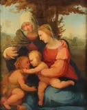 Fra Bartolomeo, The Madonna and Child in a landscape with St. Elizabeth and the Infant St. John the Baptist, Oil on canvas